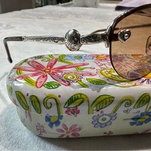 Brighton Sunglasses - Shining Star Oval shape and silver finish with box